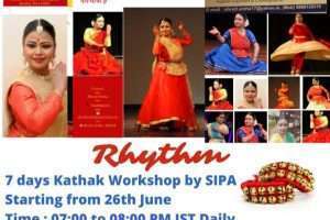 श्रुति इंस्टीच्यूट ऑफ परफार्मिग आर्ट के सौजन्य से सात दिवसीय कथक कार्यशाला ऋदम* का आयोजन 26 जून से
