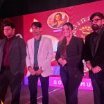 पटना में "सोल्फा म्यूजिक वर्ल्ड" के उद्घाटन में पहुंचे राकेश मिश्रा और अम्रपाली दुबे।